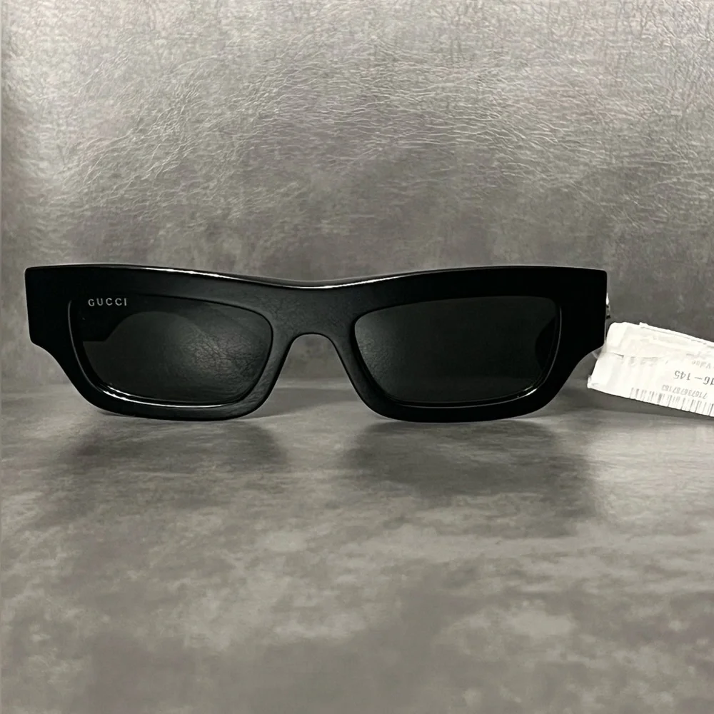 Gucci Men's GG1839SM Miami 52mm Rectangle Sunglasses Black Sunglasses NWT 490$